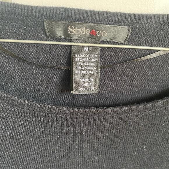 Style&Co Colorblock Hankerchief Black and Grey Sweater - Picture 2 of 3